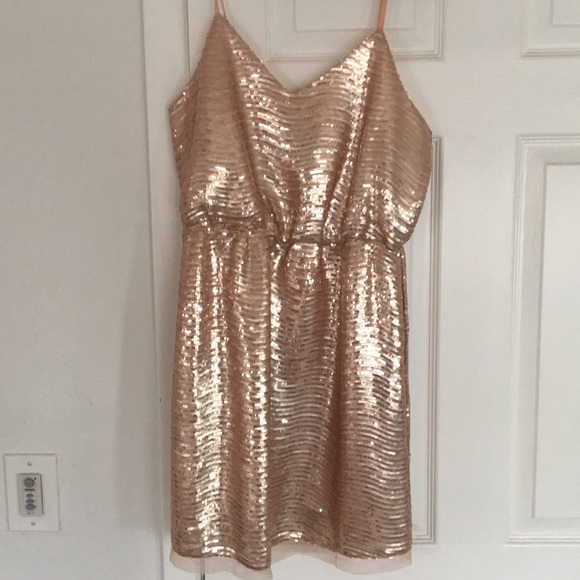 Skies Are Blue Dresses & Skirts - Rose Gold Sequin Dress